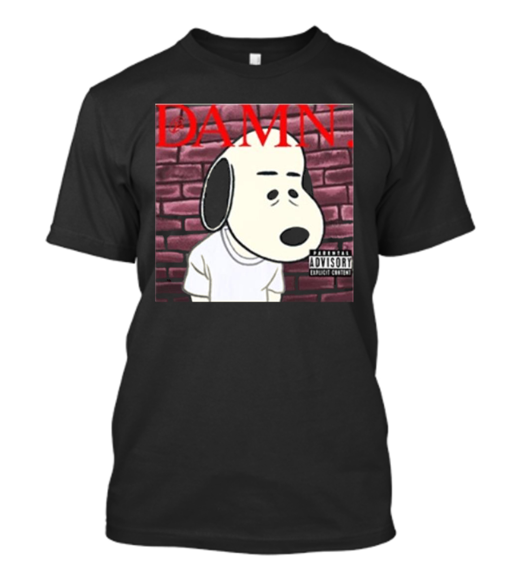 Damn. Snoopy Parental Advisory Brick Wall T-Shirt