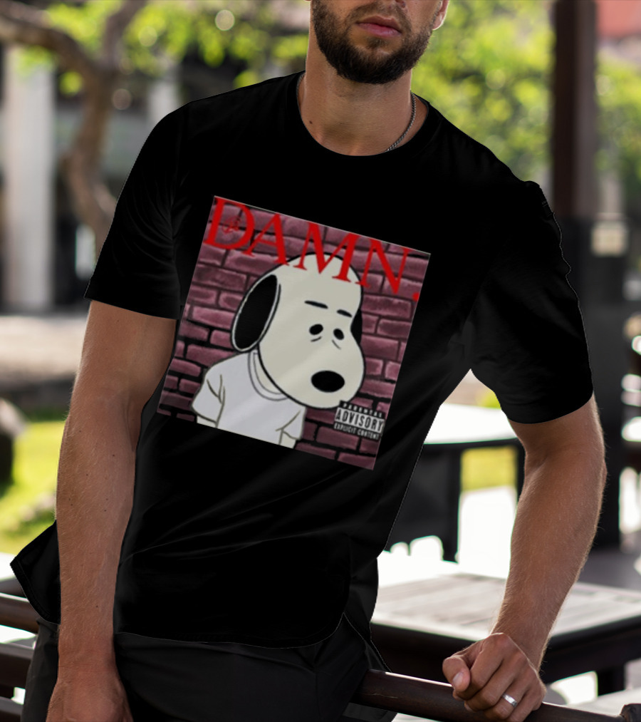 Damn. Snoopy Parental Advisory Brick Wall T-Shirt