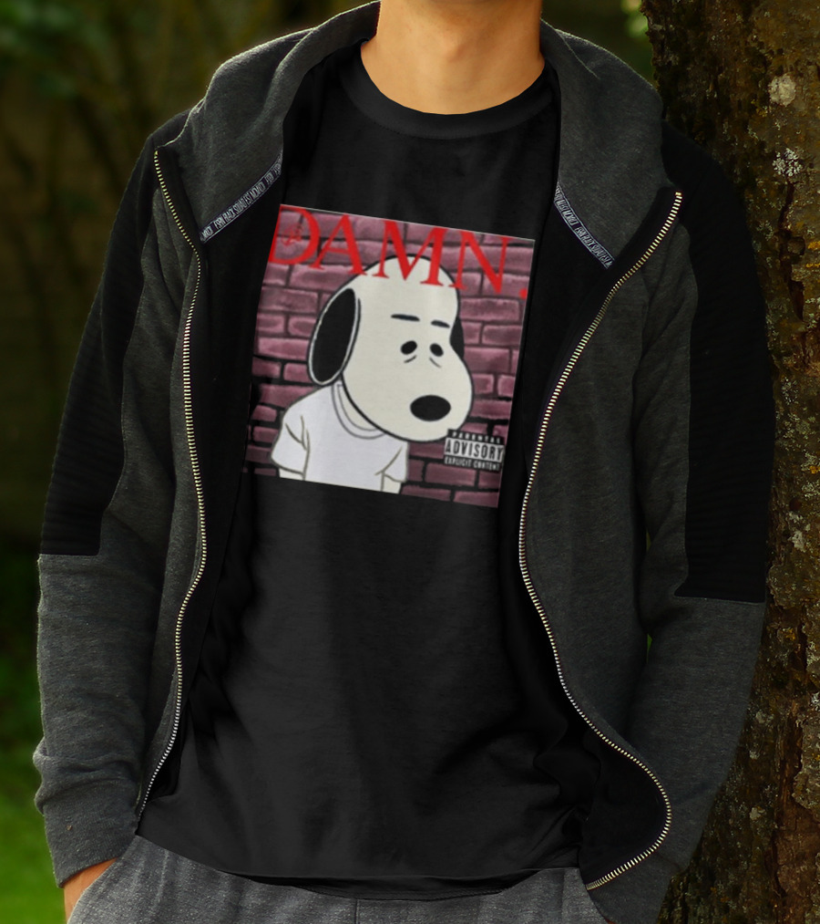 Damn. Snoopy Parental Advisory Brick Wall T-Shirt