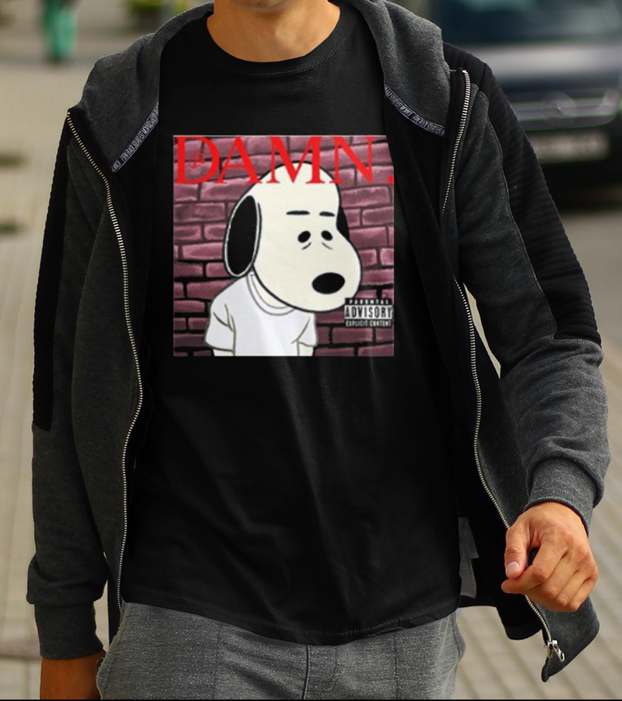 Damn. Snoopy Parental Advisory Brick Wall T-Shirt