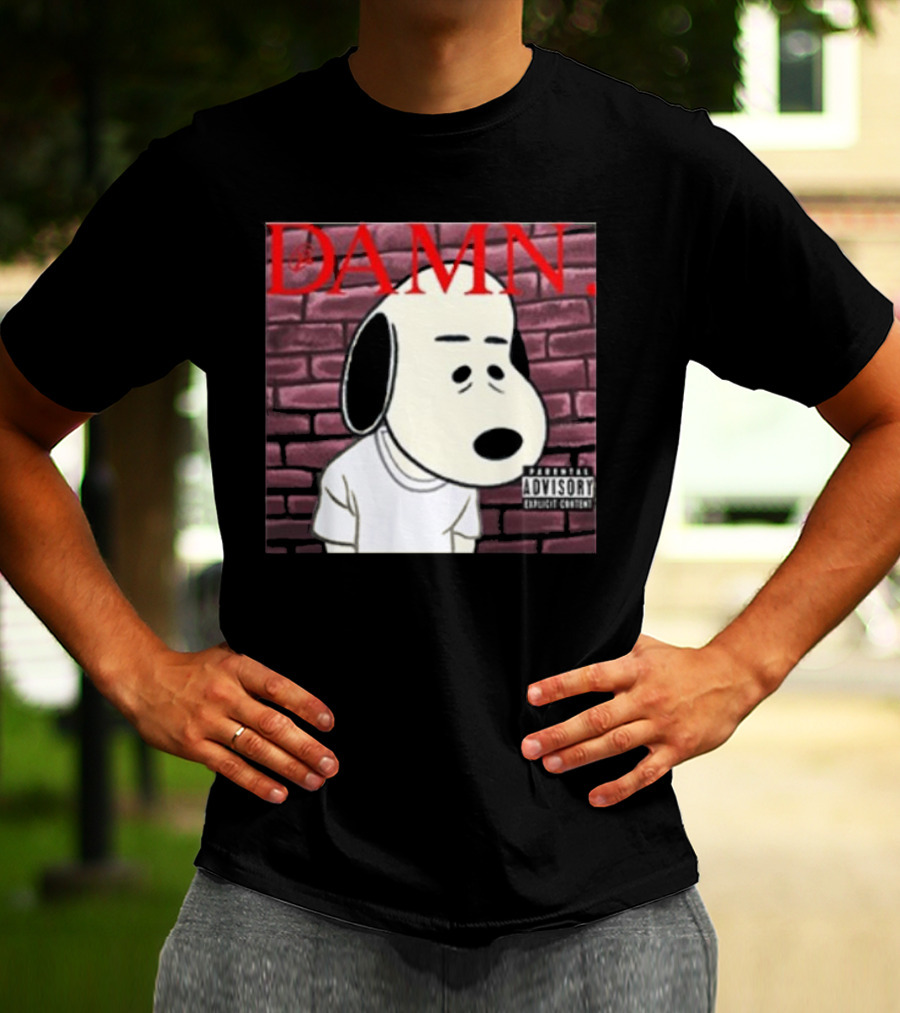 Damn. Snoopy Parental Advisory Brick Wall T-Shirt