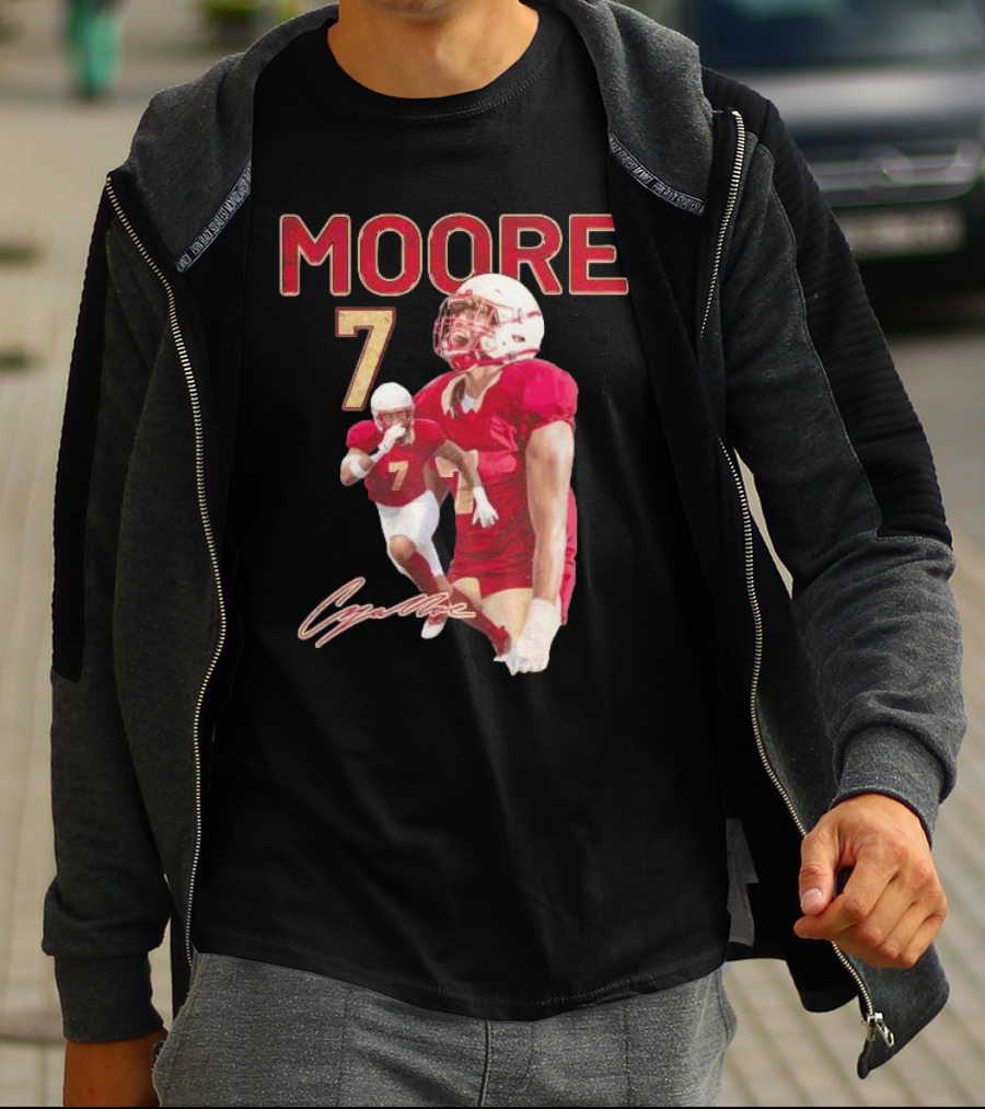 Cazeem Moore 7 Elon Phoenix Player Signature Football Jersey T-Shirt