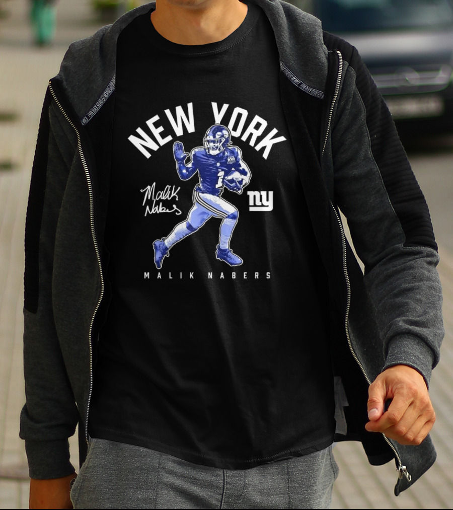 New York Malik Nabers Giants Stiff Arm T-Shirt