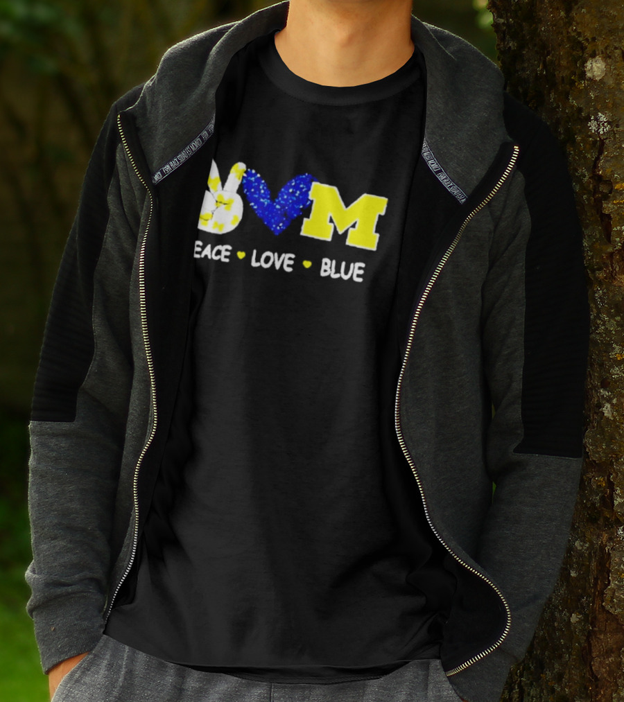 Peace Love M Blue T-Shirt