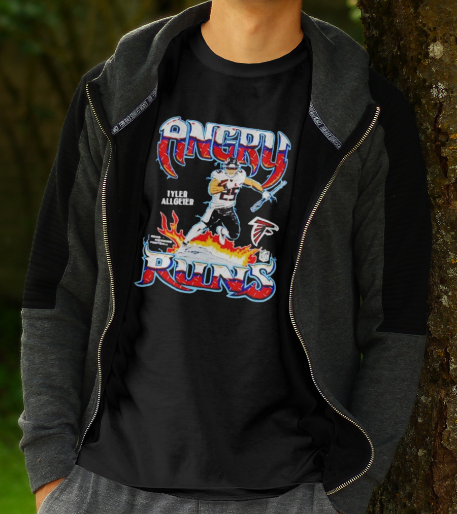 Angry Runs Atlanta Falcons Tyler Allgeier NFL Football T-Shirt