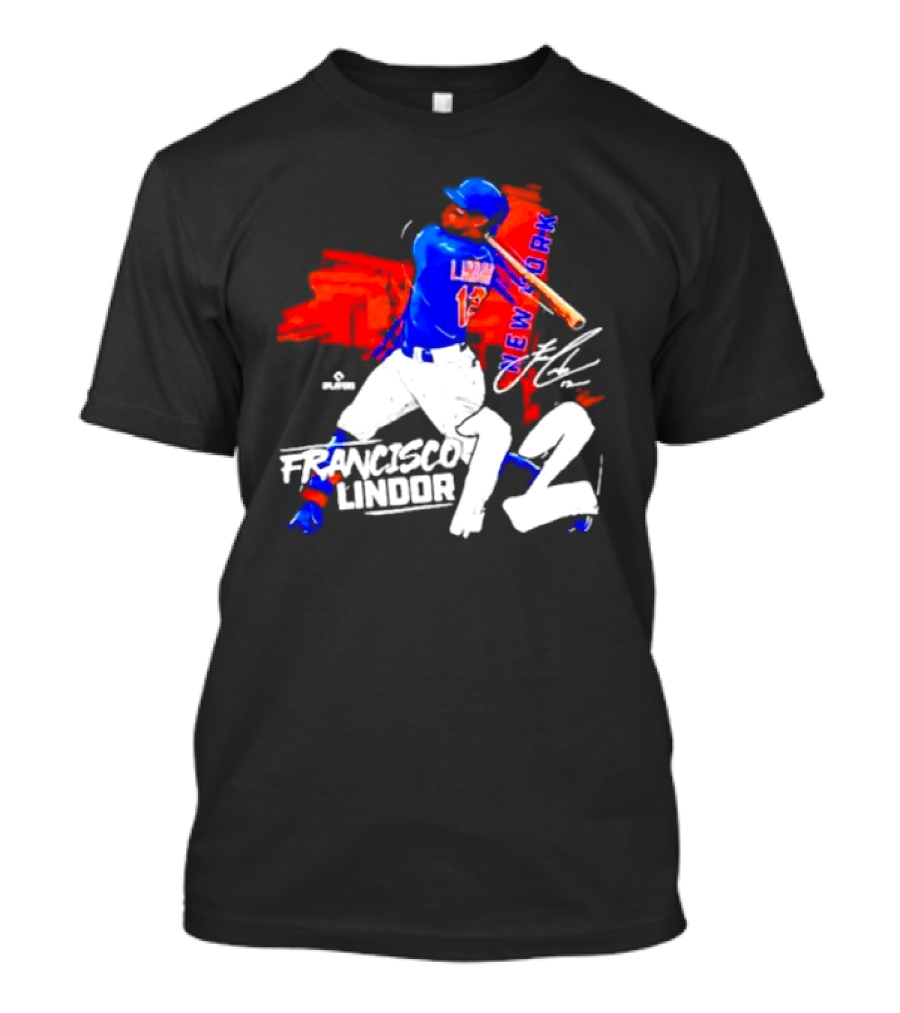 FRANCISCO LINDOR NEW YORK METS NUMBER 12 SIGNATURE HIT T-Shirt