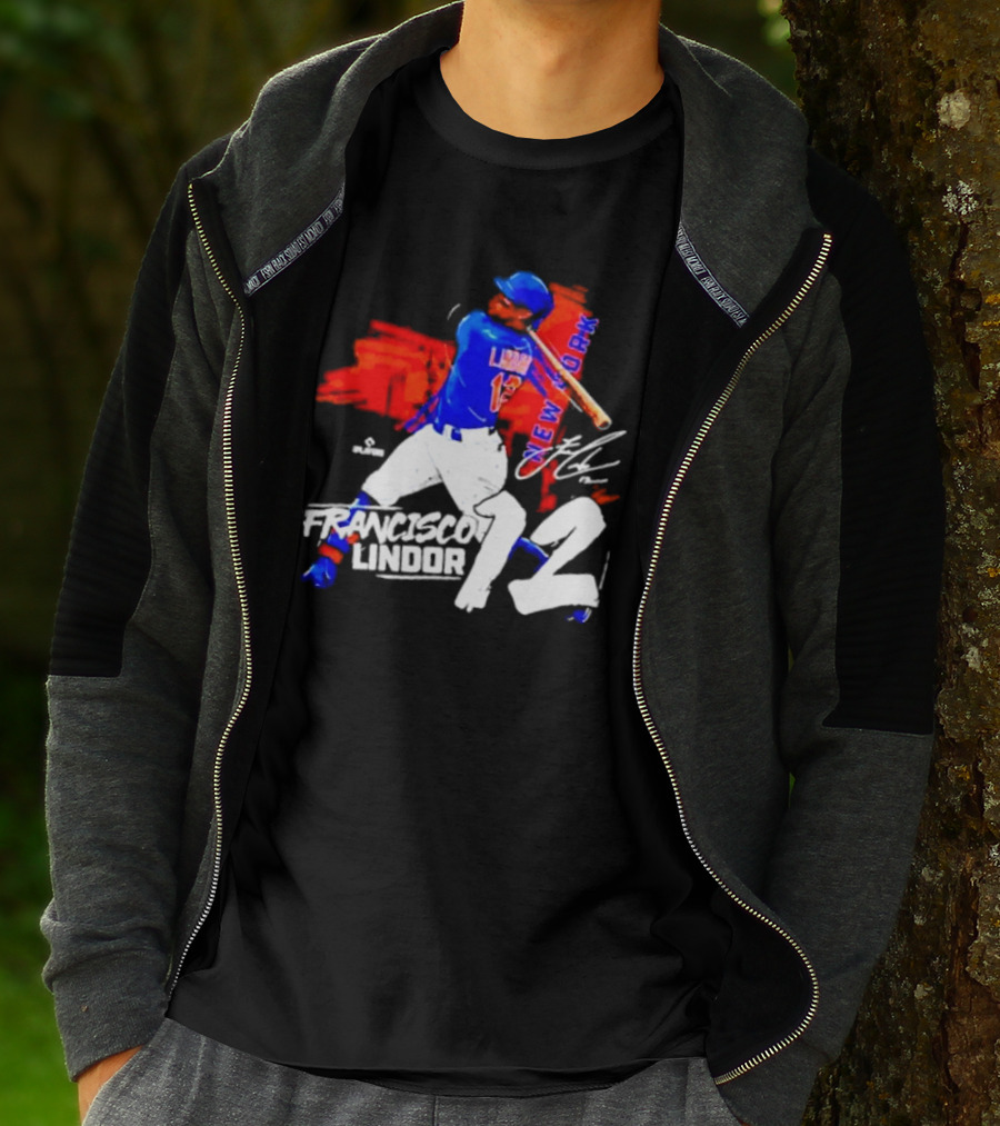 FRANCISCO LINDOR NEW YORK METS NUMBER 12 SIGNATURE HIT T-Shirt