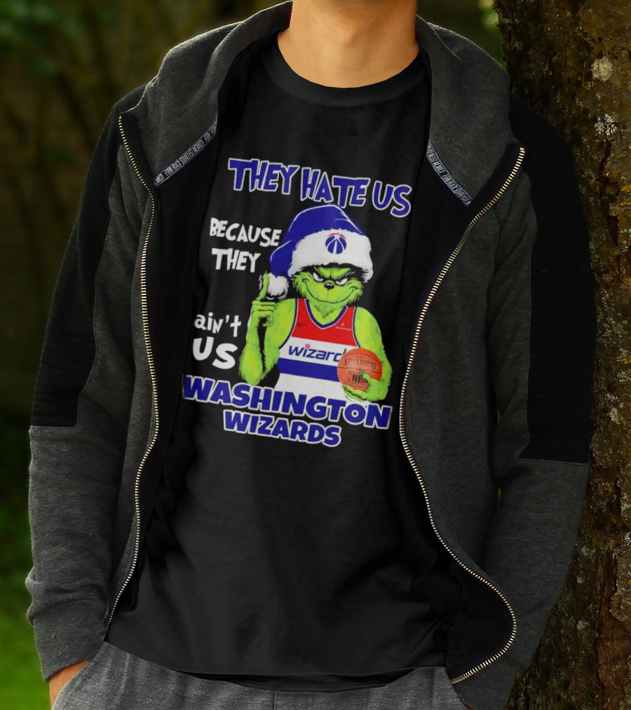 Washington Wizards Grinch They Hate Us Because They Ain’t Us Christmas NBA Jersey T-Shirt