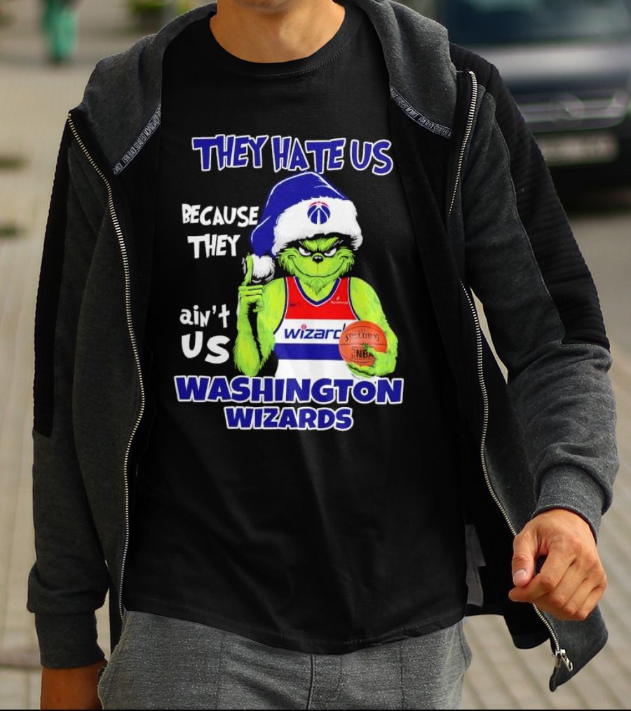 Washington Wizards Grinch They Hate Us Because They Ain’t Us Christmas NBA Jersey T-Shirt