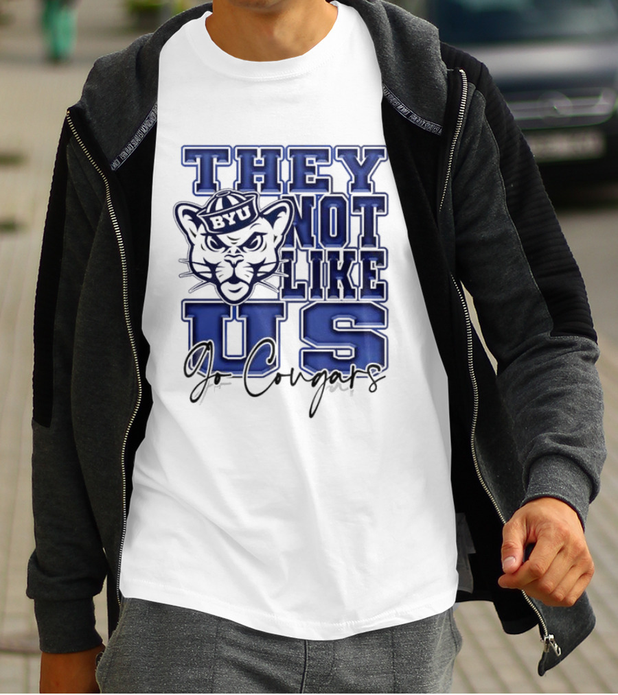 BYU Cougars They Not Like Us Go Cougars T-Shirt