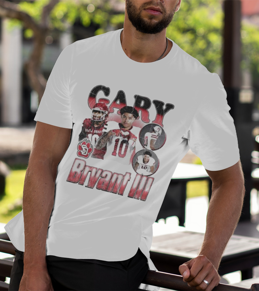 Gary Bryant III South Dakota Coyotes 10 Red And White Retro Football T-Shirt
