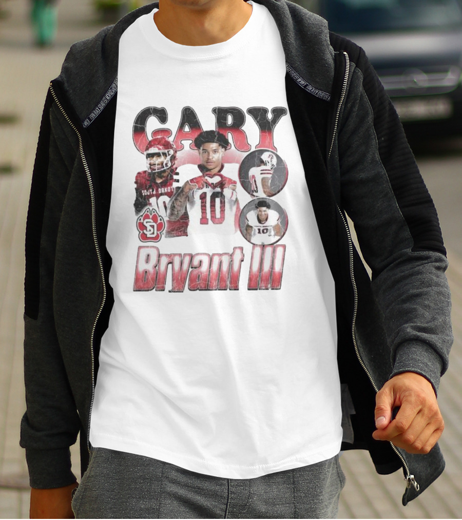 Gary Bryant III South Dakota Coyotes 10 Red And White Retro Football T-Shirt