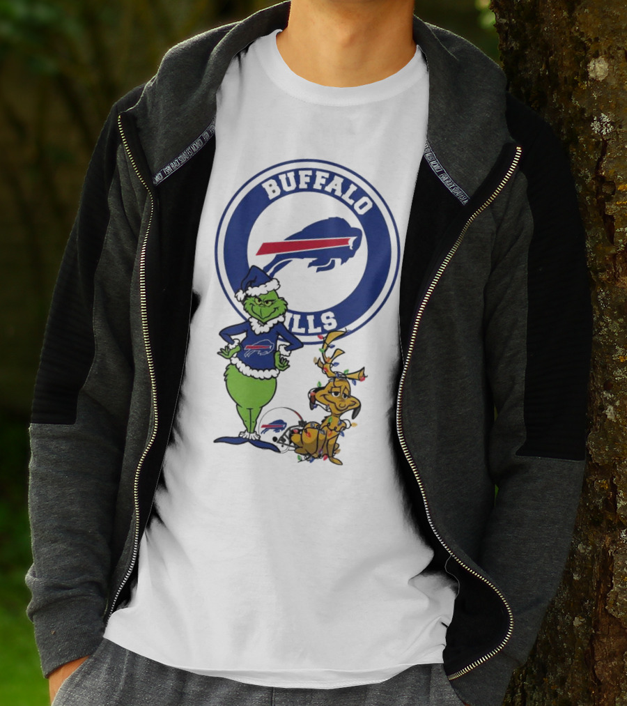 Buffalo Bills Grinch And Max Merry Christmas T-Shirt