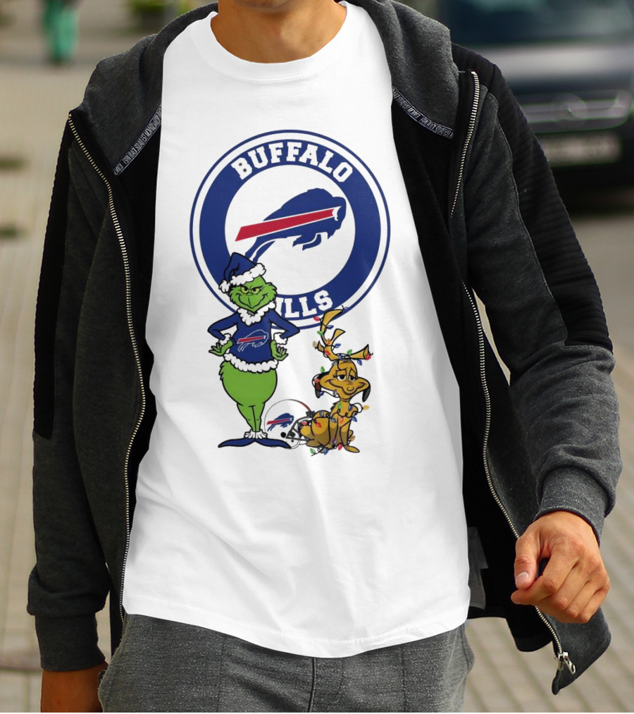 Buffalo Bills Grinch And Max Merry Christmas T-Shirt