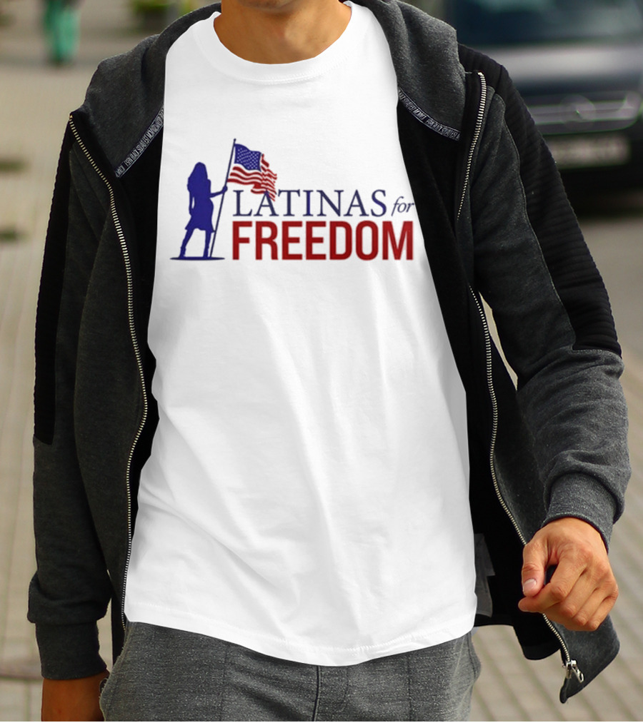 Latinas For Freedom American Flag T-Shirt