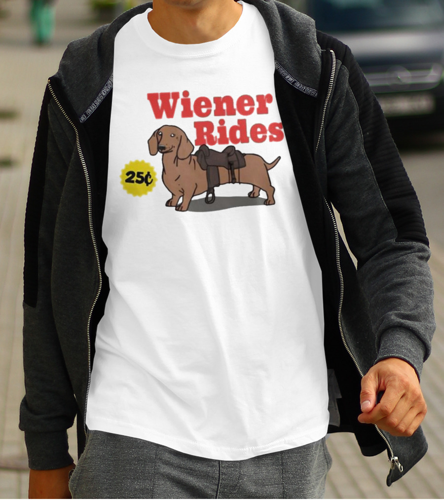 Wiener Rides 25C Dachshund With Saddle T-Shirt
