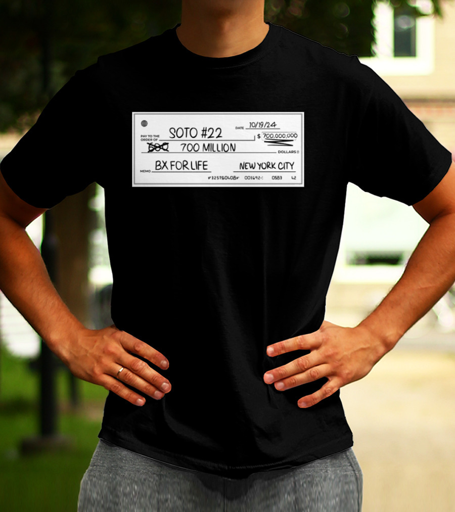 Whatever He Wants Soto #22 700 Million BX For Life New York City Check T-Shirt