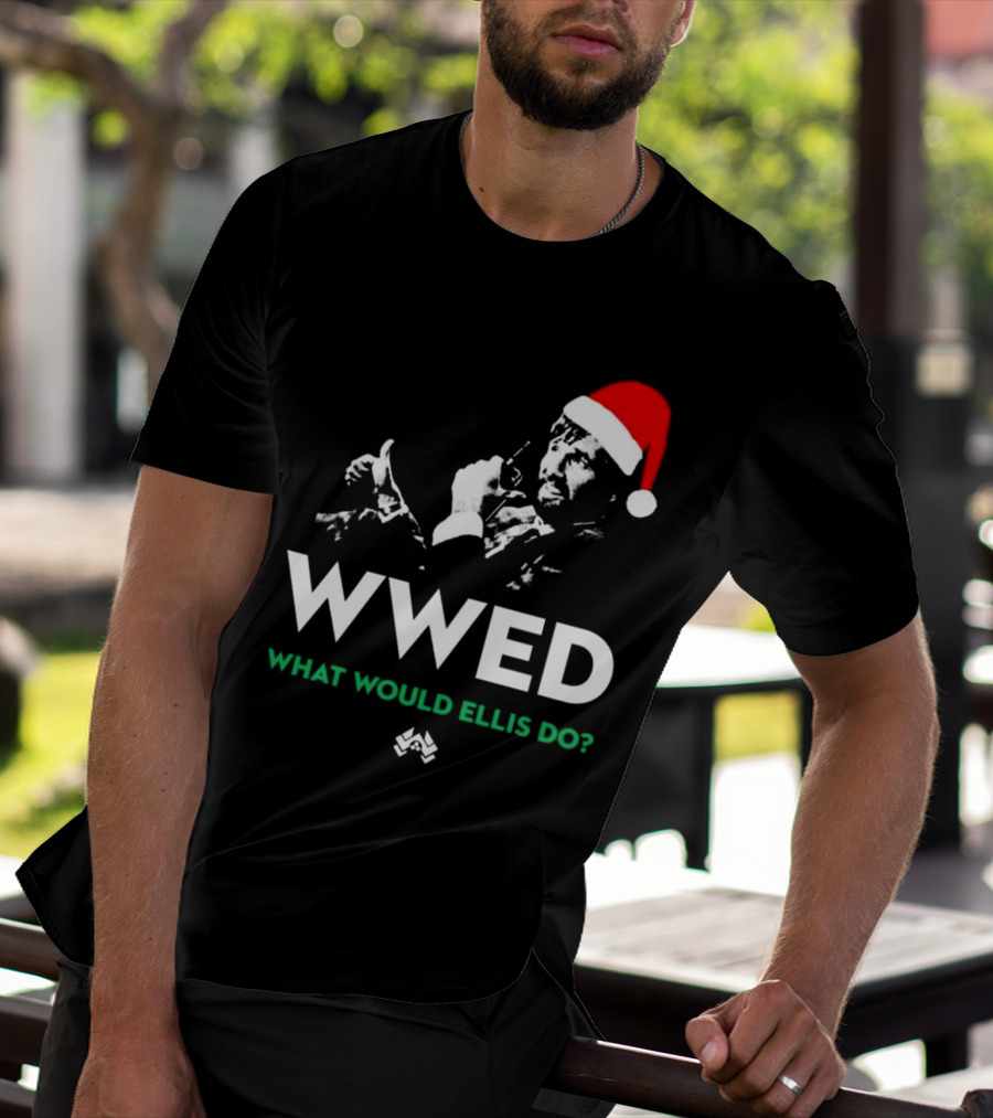 WWED What Would Ellis Do Santa Hat Christmas Edition T-Shirt