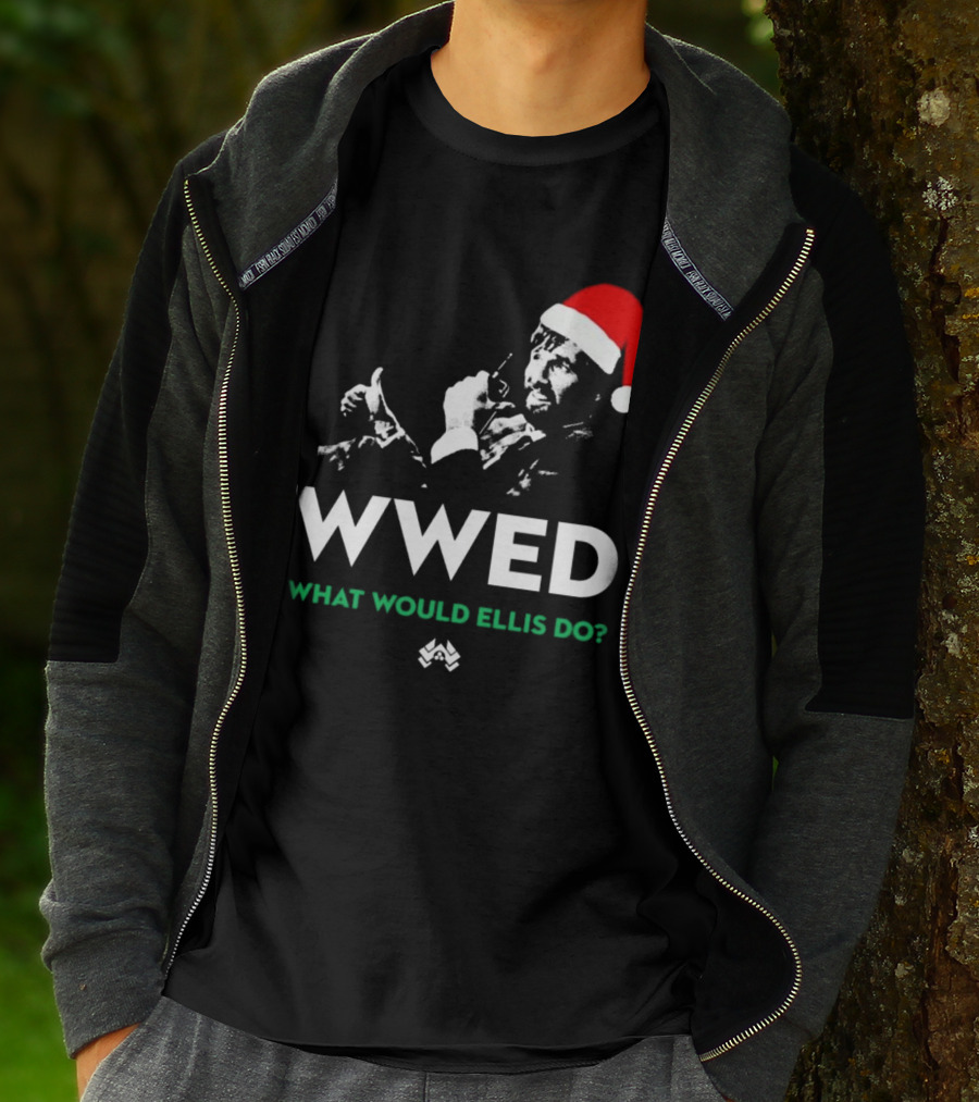 WWED What Would Ellis Do Santa Hat Christmas Edition T-Shirt