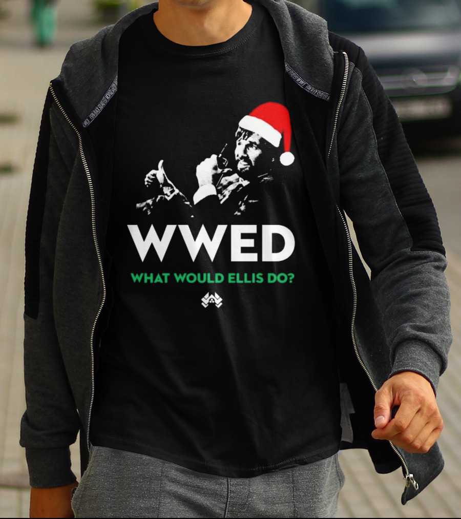WWED What Would Ellis Do Santa Hat Christmas Edition T-Shirt