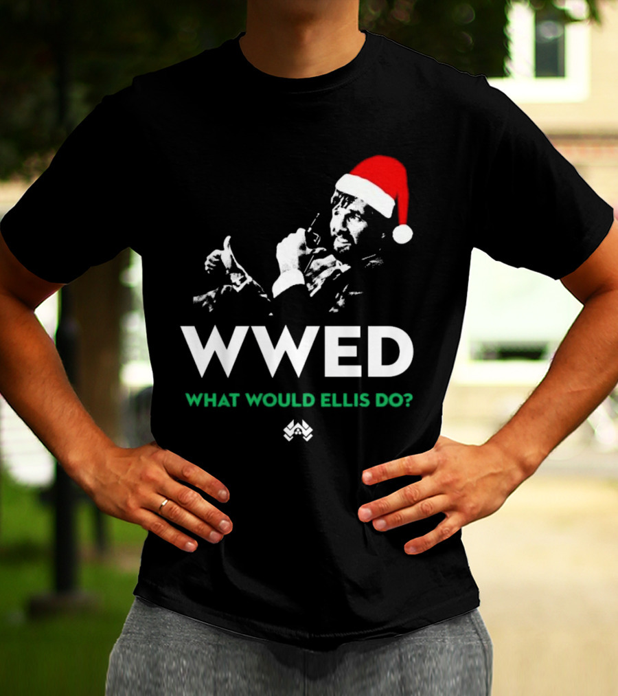 WWED What Would Ellis Do Santa Hat Christmas Edition T-Shirt