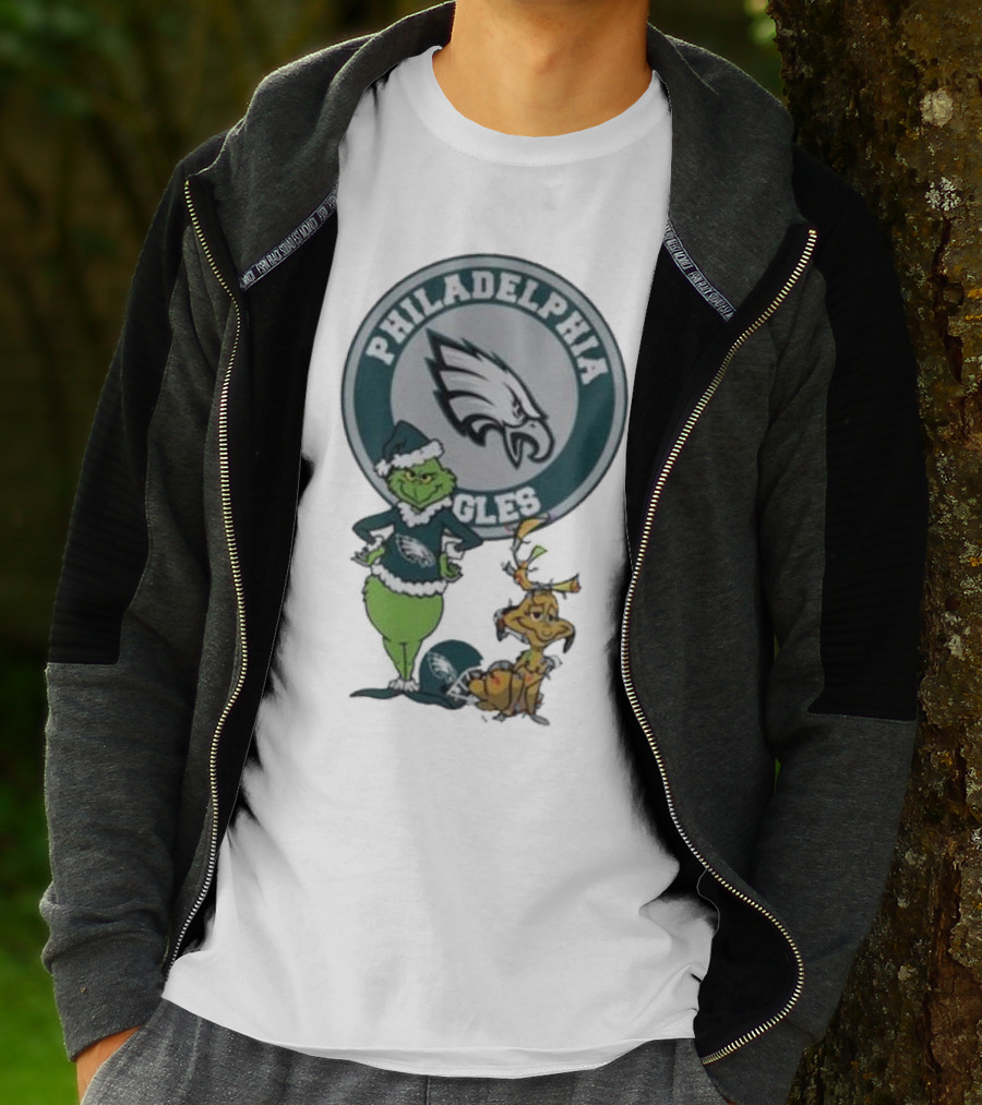 Philadelphia Eagles Grinch Max Merry Christmas T-Shirt