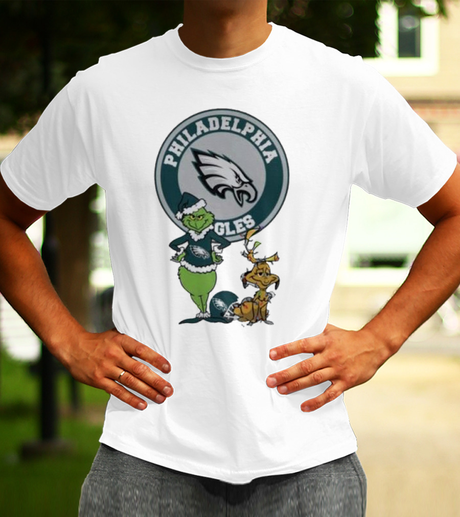 Philadelphia Eagles Grinch Max Merry Christmas T-Shirt