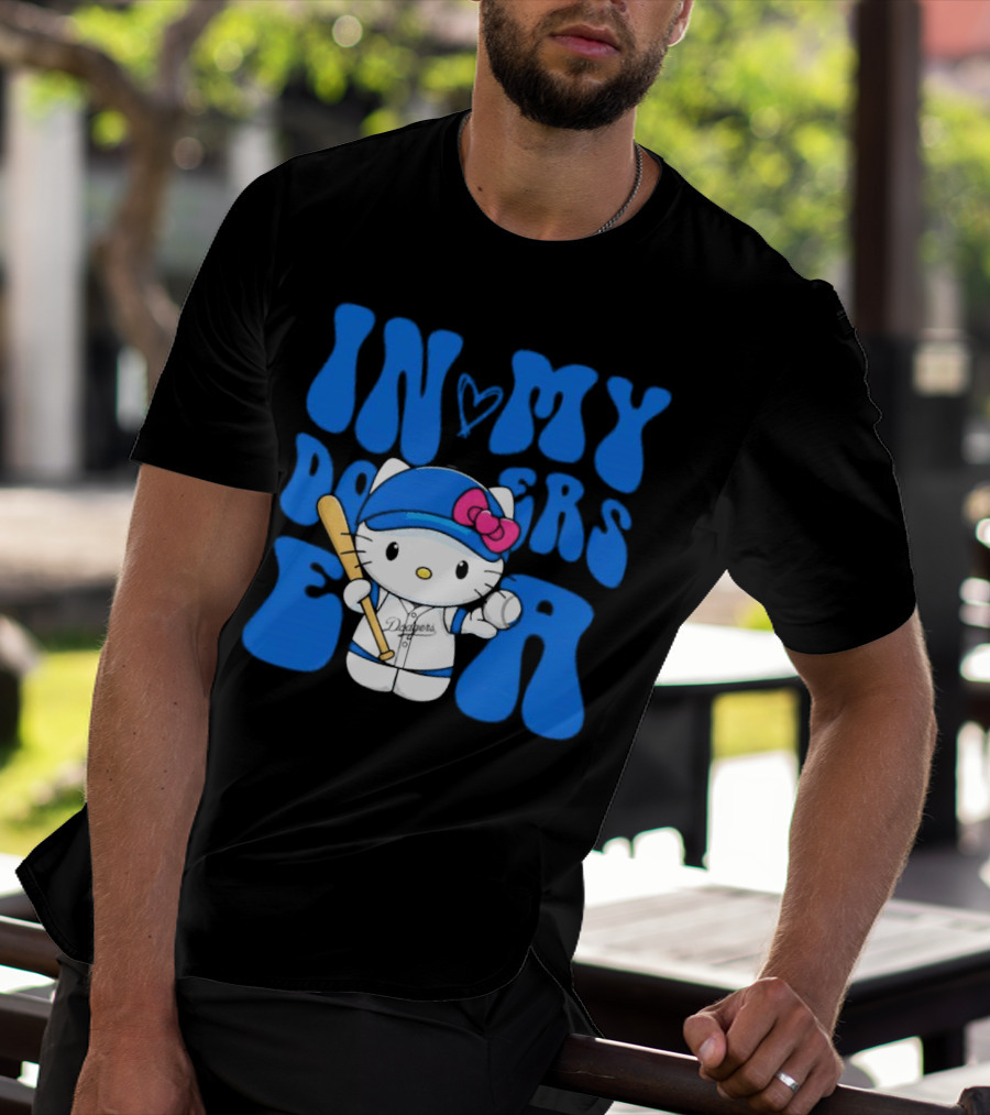 In My Dodgers Era Hello Kitty Baseball T-Shirt