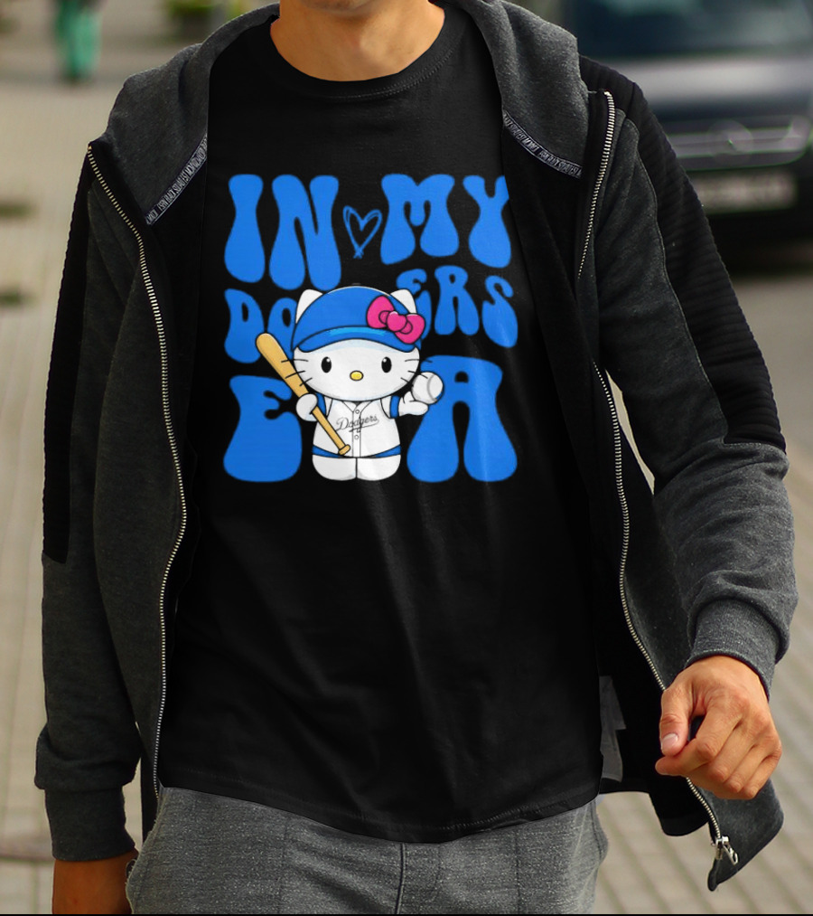 In My Dodgers Era Hello Kitty Baseball T-Shirt