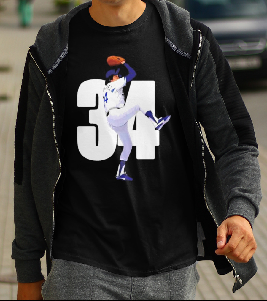 34 Fernando Valenzuela Pitcher Los Angeles Dodgers T-Shirt