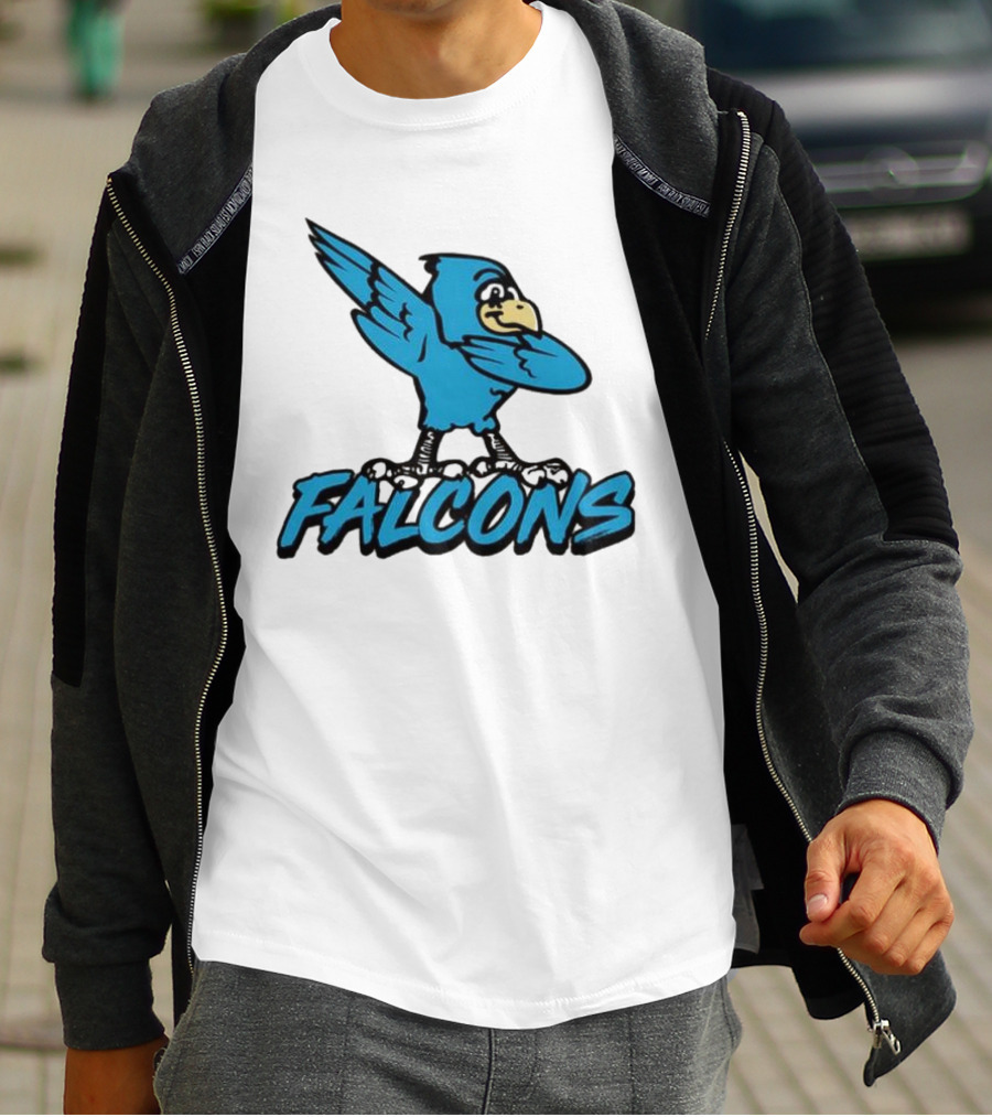 Ft Wright Falcons Mascot Dab Pose With Falcons Text T-Shirt