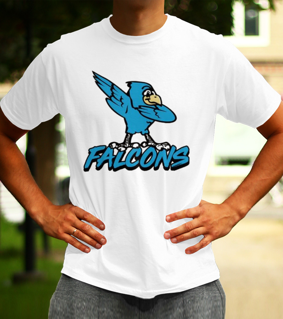 Ft Wright Falcons Mascot Dab Pose With Falcons Text T-Shirt