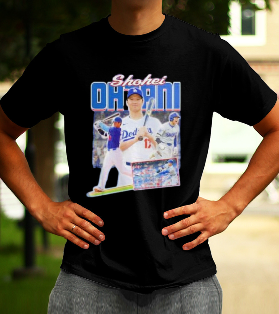 Shohei Ohtani Dodgers Baseball Collage T-Shirt