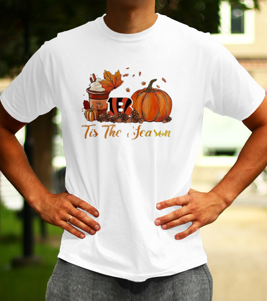 Cincinnati Bengals Tis The Season Pumpkin Latte Autumn T-Shirt