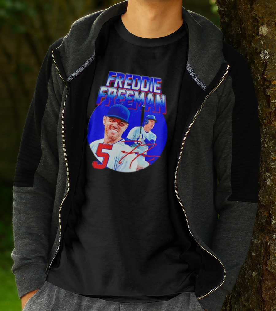 Freddie Freeman Los Angeles Dodgers 5 Signature Baseball T-Shirt