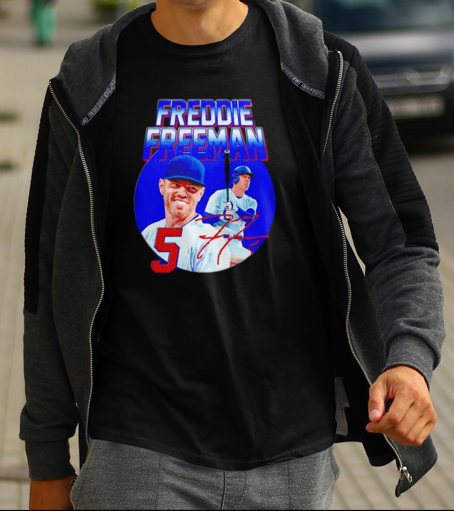 Freddie Freeman Los Angeles Dodgers 5 Signature Baseball T-Shirt