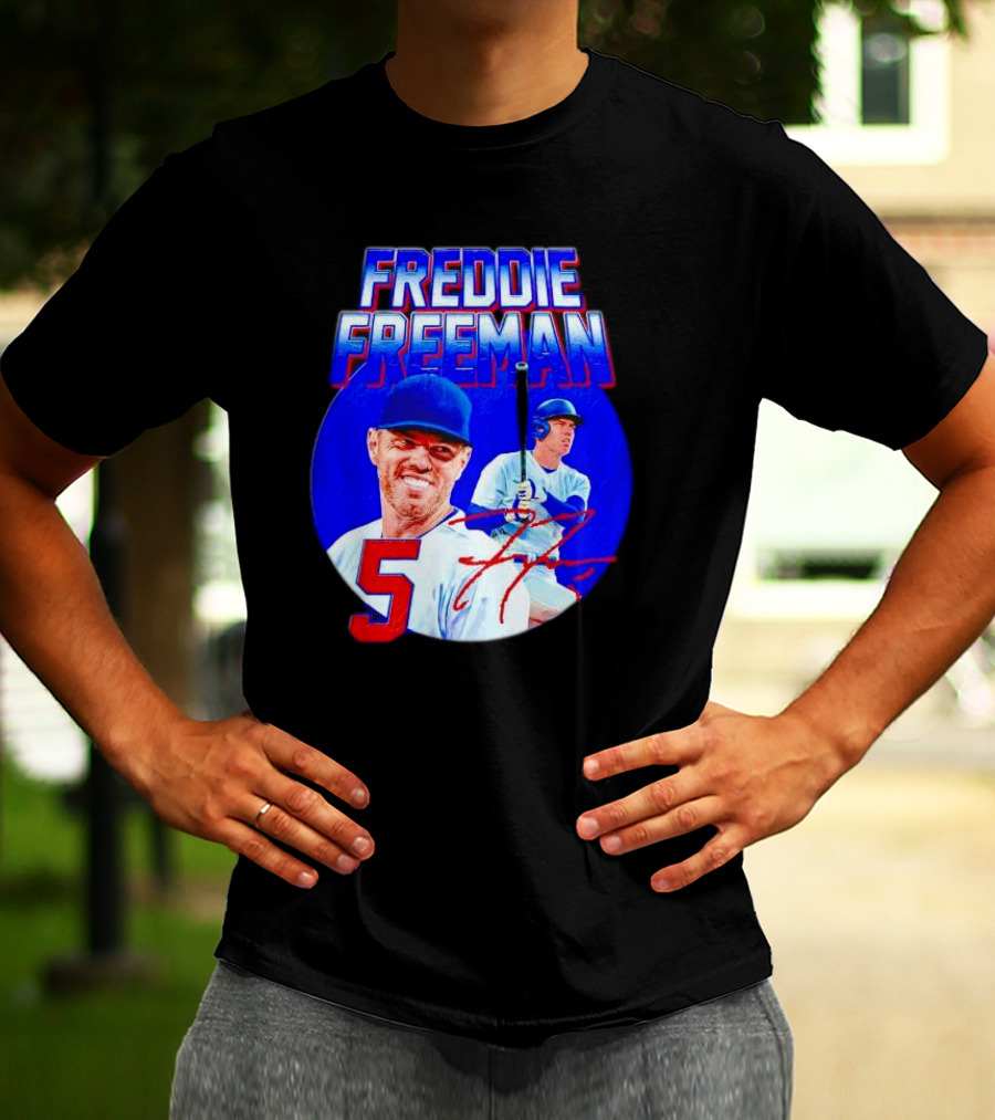 Freddie Freeman Los Angeles Dodgers 5 Signature Baseball T-Shirt