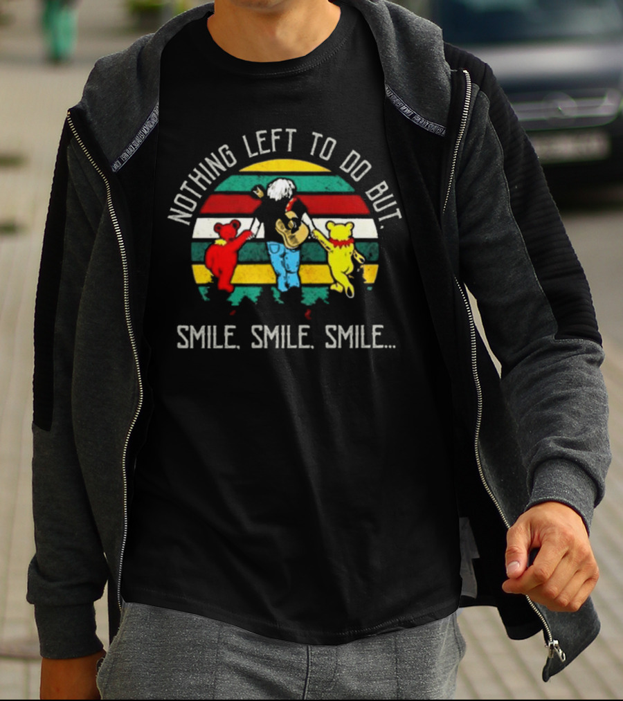 Grateful Dead Nothing Left To Do But Smile Smile Smile Vintage Bears Guitar Stripes T-Shirt