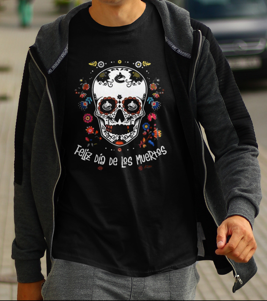 Vancouver Canucks Feliz Dia De Los Muertos T-Shirt