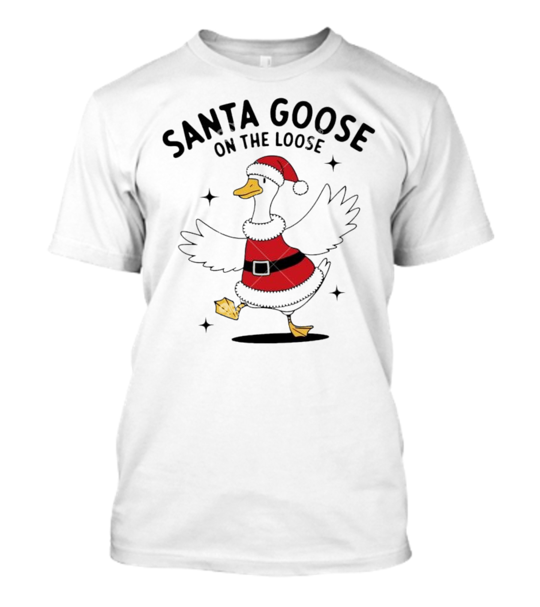 Santa Goose On The Loose Christmas Festive Holiday Fun T-Shirt