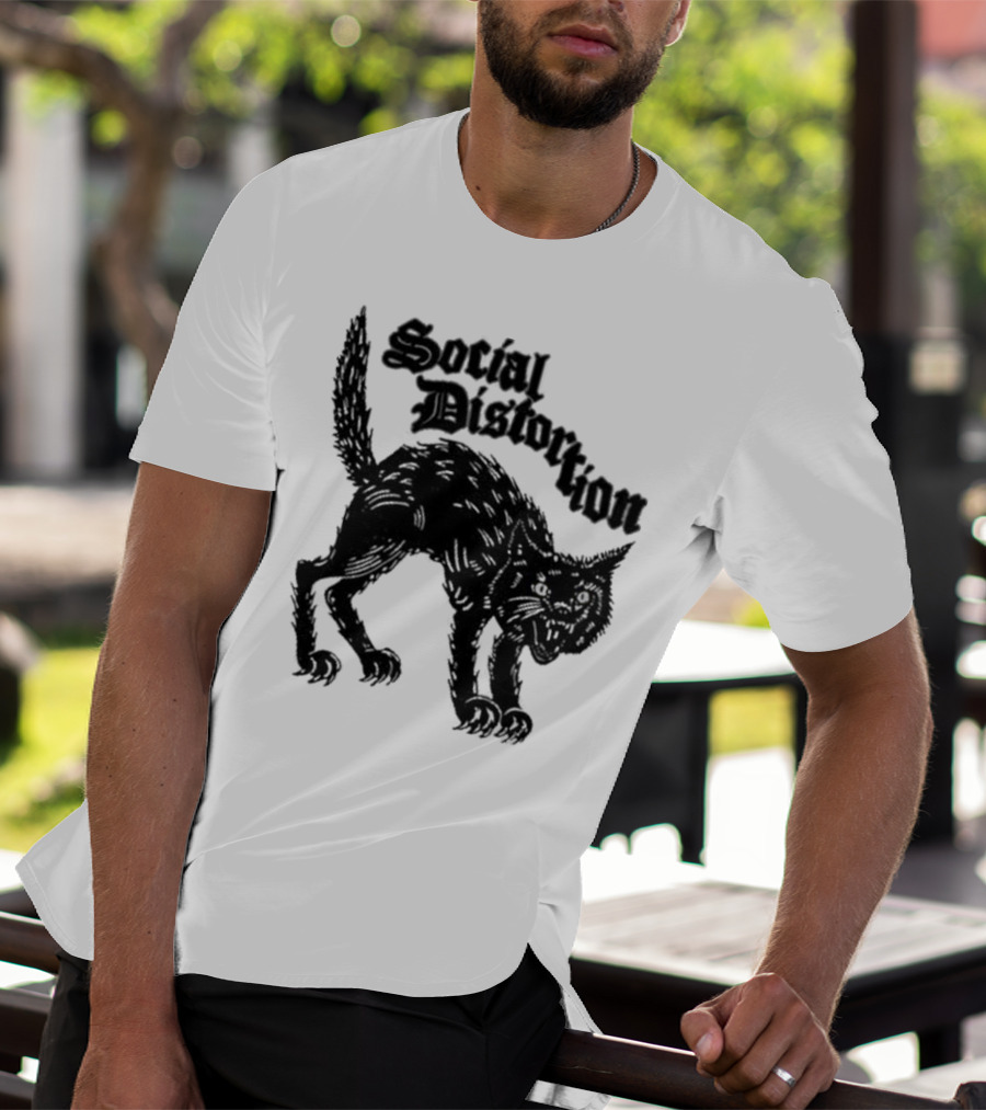 Social Distortion Black Kat Meow T-Shirt