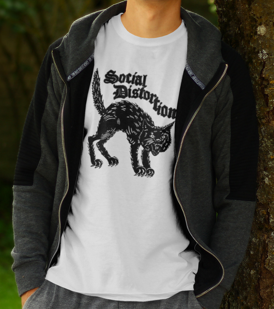 Social Distortion Black Kat Meow T-Shirt