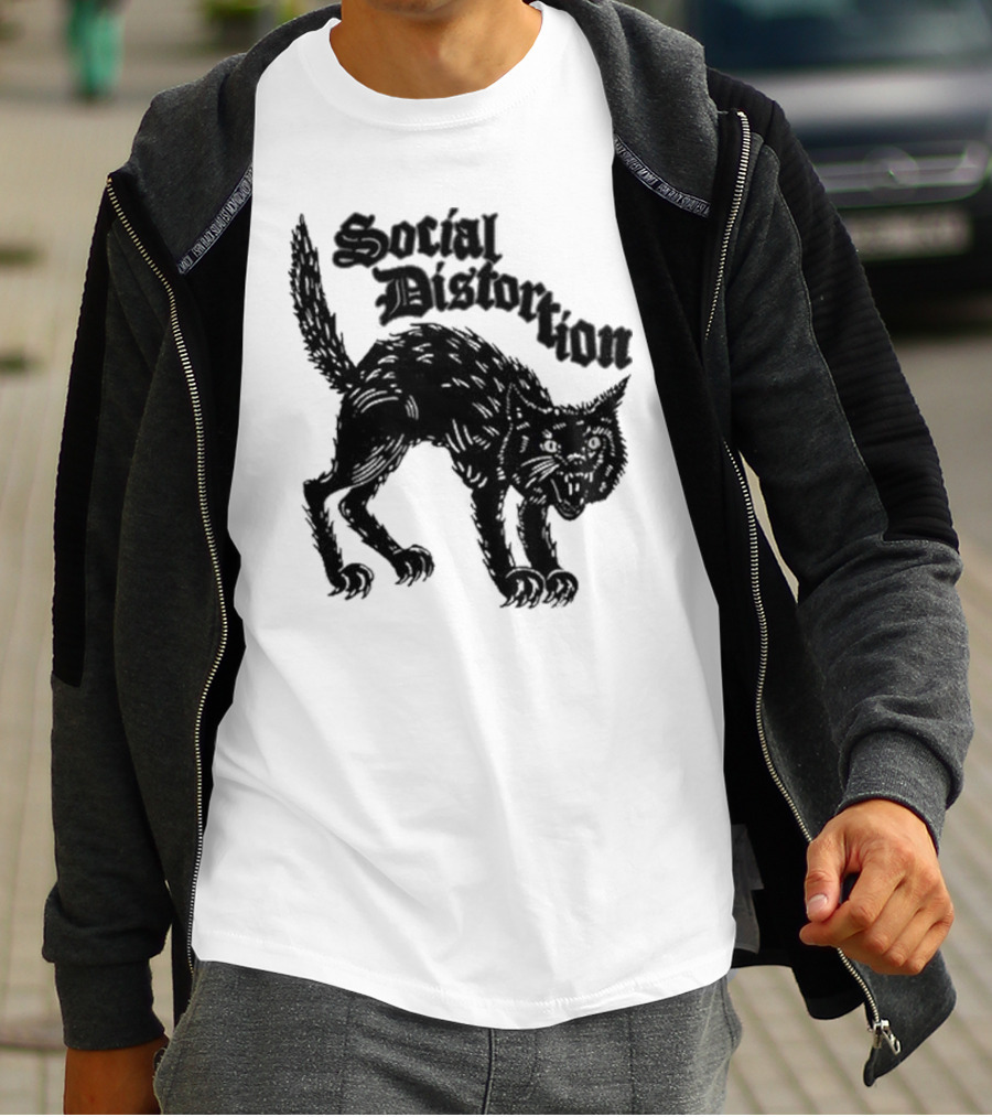 Social Distortion Black Kat Meow T-Shirt