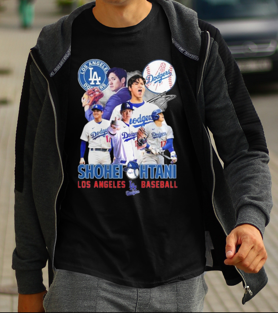 Los Angeles Dodgers Shohei Ohtani Baseball MVP Signature T-Shirt