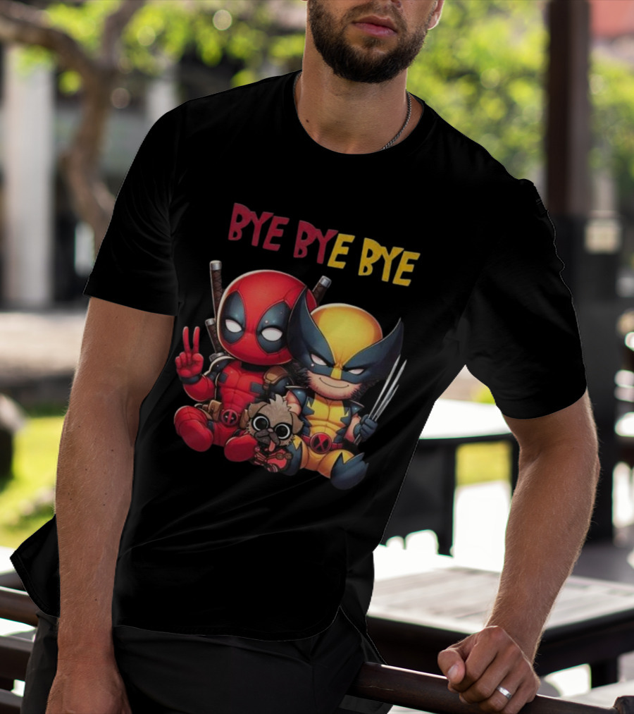Deadpool Wolverine Bye Bye Bye Best Song For Hero Cute Chibi T-Shirt