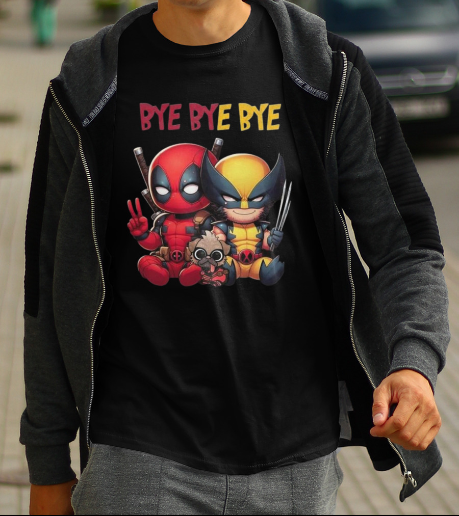 Deadpool Wolverine Bye Bye Bye Best Song For Hero Cute Chibi T-Shirt