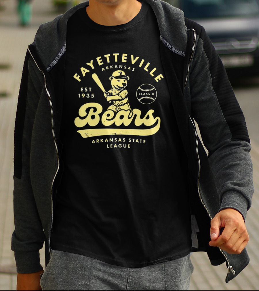 Fayetteville Bears Arkansas State League Est 1935 Class D Vintage Baseball Teams T-Shirt