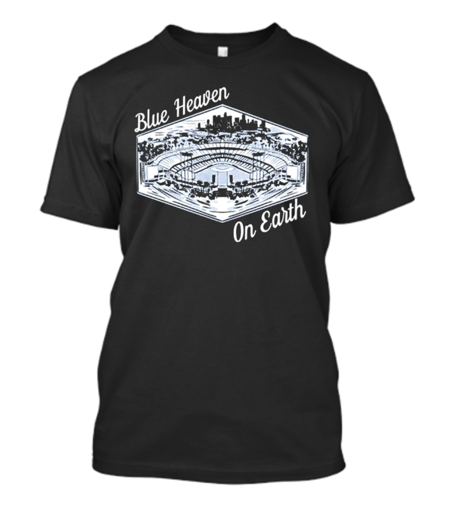 Blue Heaven On Earth Los Angeles Dodgers Stadium Skyline T-Shirt