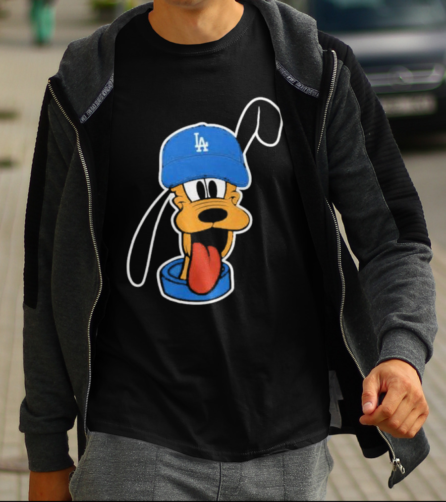 Pluto Los Angeles Dodgers Hat T-Shirt