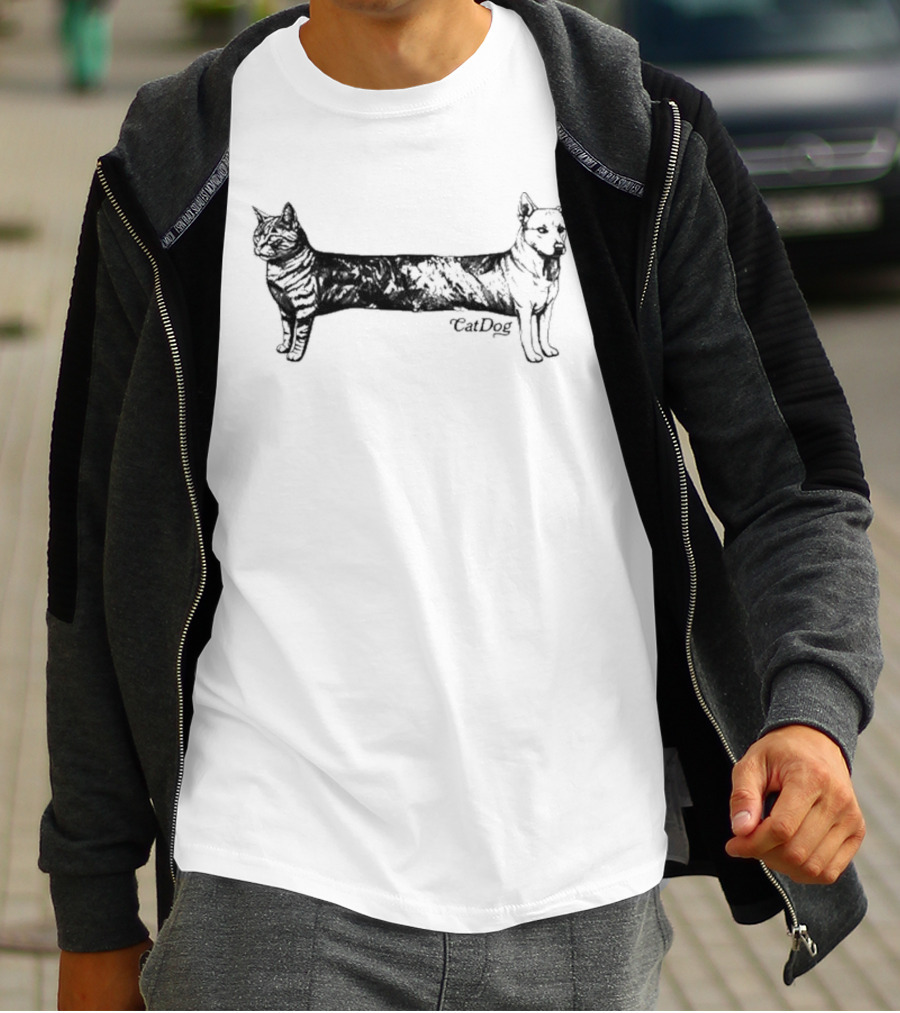Cat Dog Hybrid Design Catdog T-Shirt